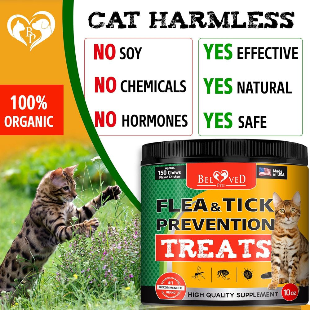 Flea and Tick Prevention Chewable Pills for Cats (Chicken)