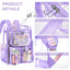 SANMADROLA Clear Backpack Heavy Duty Transparent Bookbag Teen Girlish Cute Bag Large Capacity See through Backpacks Stadium Approved Daypack for Middle School College Sport/Travel, Purple Butterfly
