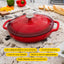 Lodge 3.6 Quart Enameled Cast Iron Oval Casserole with Lid– Dual Handles – Oven Safe up to 500° F or on Stovetop - Use to Marinate, Cook, Bake, Refrigerate and Serve – Island Spice Red