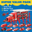 JOYIN 25Pcs Die-Cast Construction Play Vehicle Set with 25Pcs Rescue Emergency Fire Truck Car Vehicle Toy Set, Carrier Truck with Sounds and Lights, Birthday Gifts for over 3 Years Old Boys