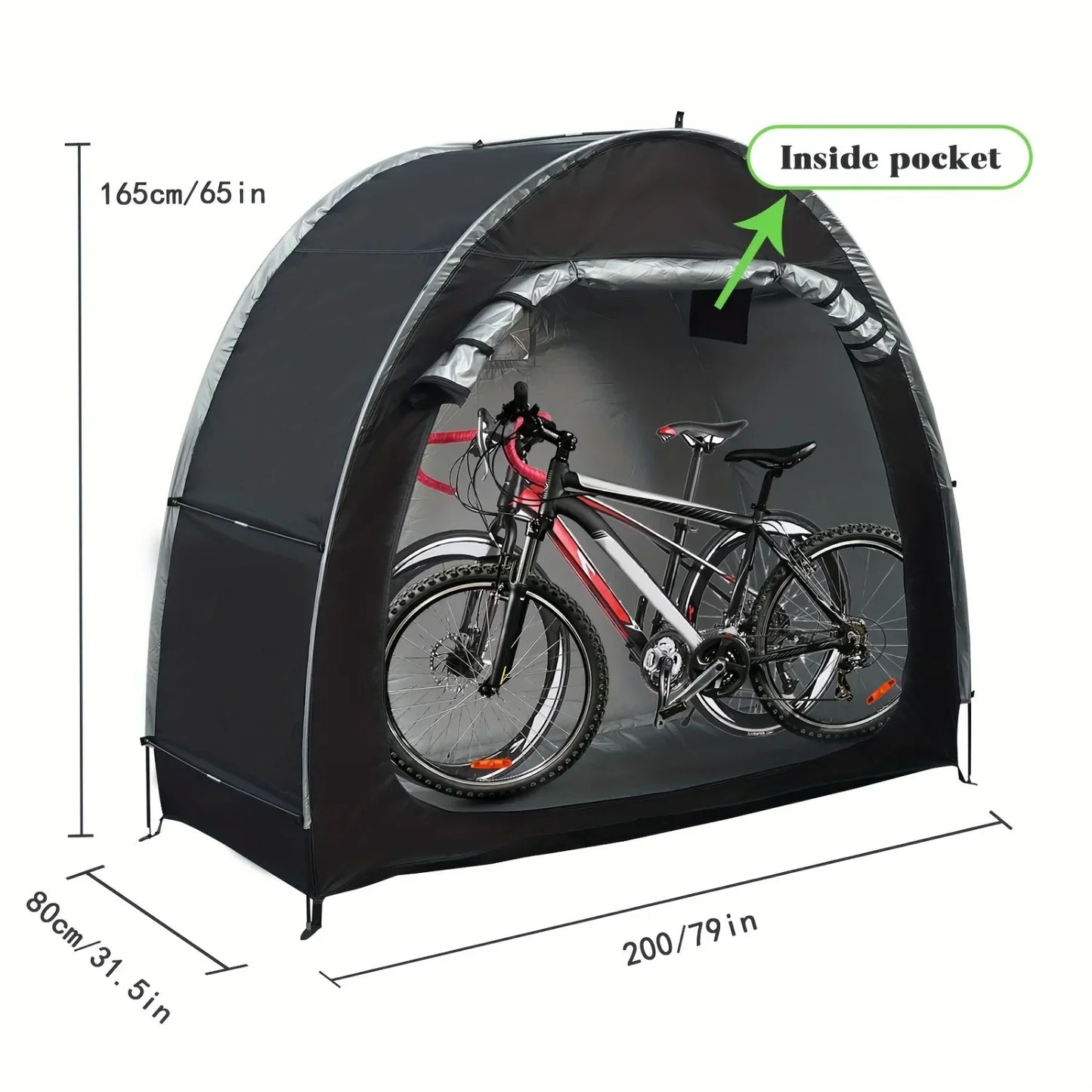 Bike Storage Shed Tent Spacious for 1-4 Bikes Portable Foldable Bicycle Sunshade Covers Shelter Waterproof Durable Bike Tent
