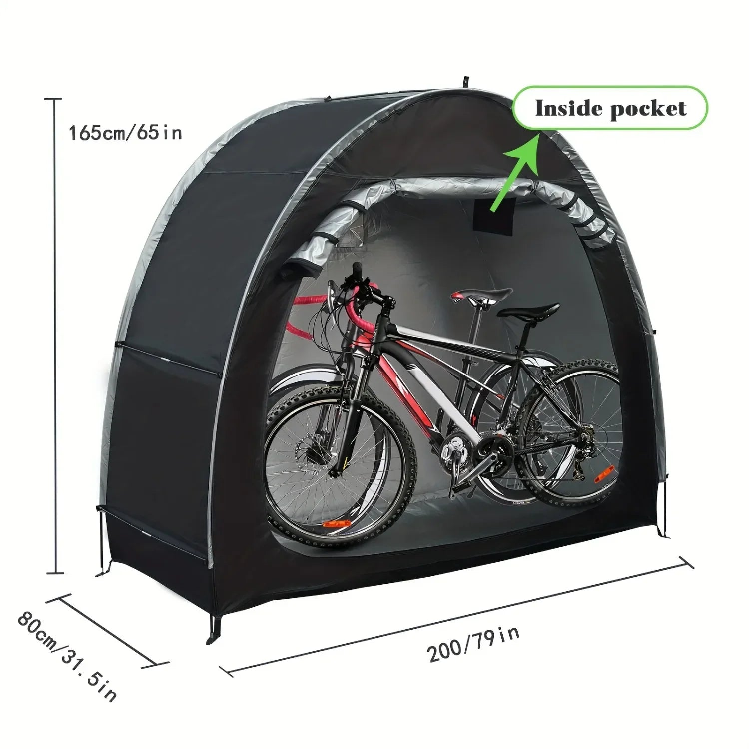 Bike Storage Shed Tent Spacious for 1-4 Bikes Portable Foldable Bicycle Sunshade Covers Shelter Waterproof Durable Bike Tent