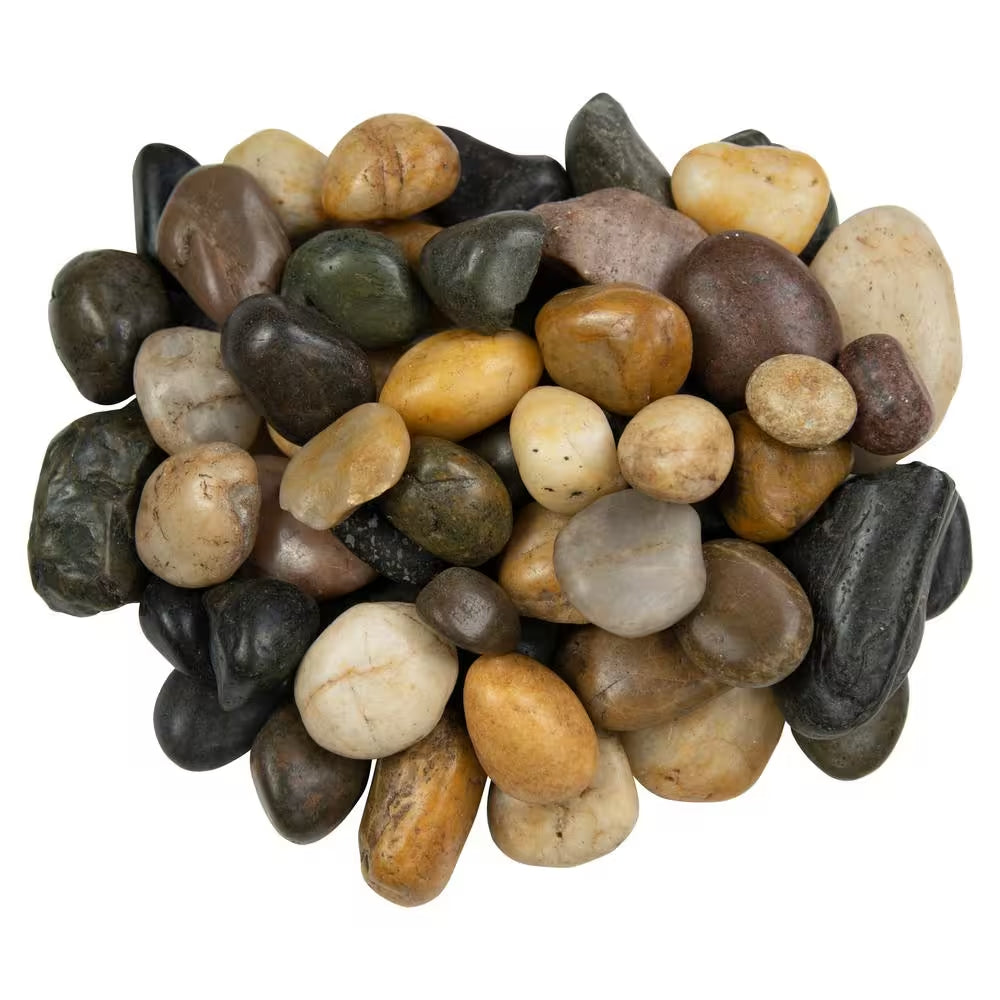 Mixed Polished 0.5 Cu. Ft. per Bag (1 In. to 2 In.) Bagged Landscape Pebbles (55 Bags/22.5 Cu. Ft./Pallet)