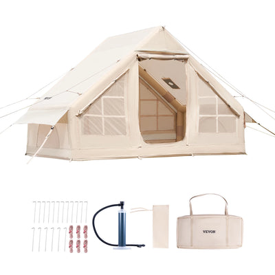 Inflatable Tents for Camp Easy Setup Blow up Tent with Hand Pump 300D Oxford Tent with Stove Jack Storage Bag Included