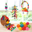 Parakeet Bird Parrot Toys Colorful Swing Chewing Hanging Toys with Bells Climbing Ladder Coconut Bird Cage for Small Cockatiels,Conures,Finches,Budgie,Macaws,Love Birds (PET-ONLY USE)