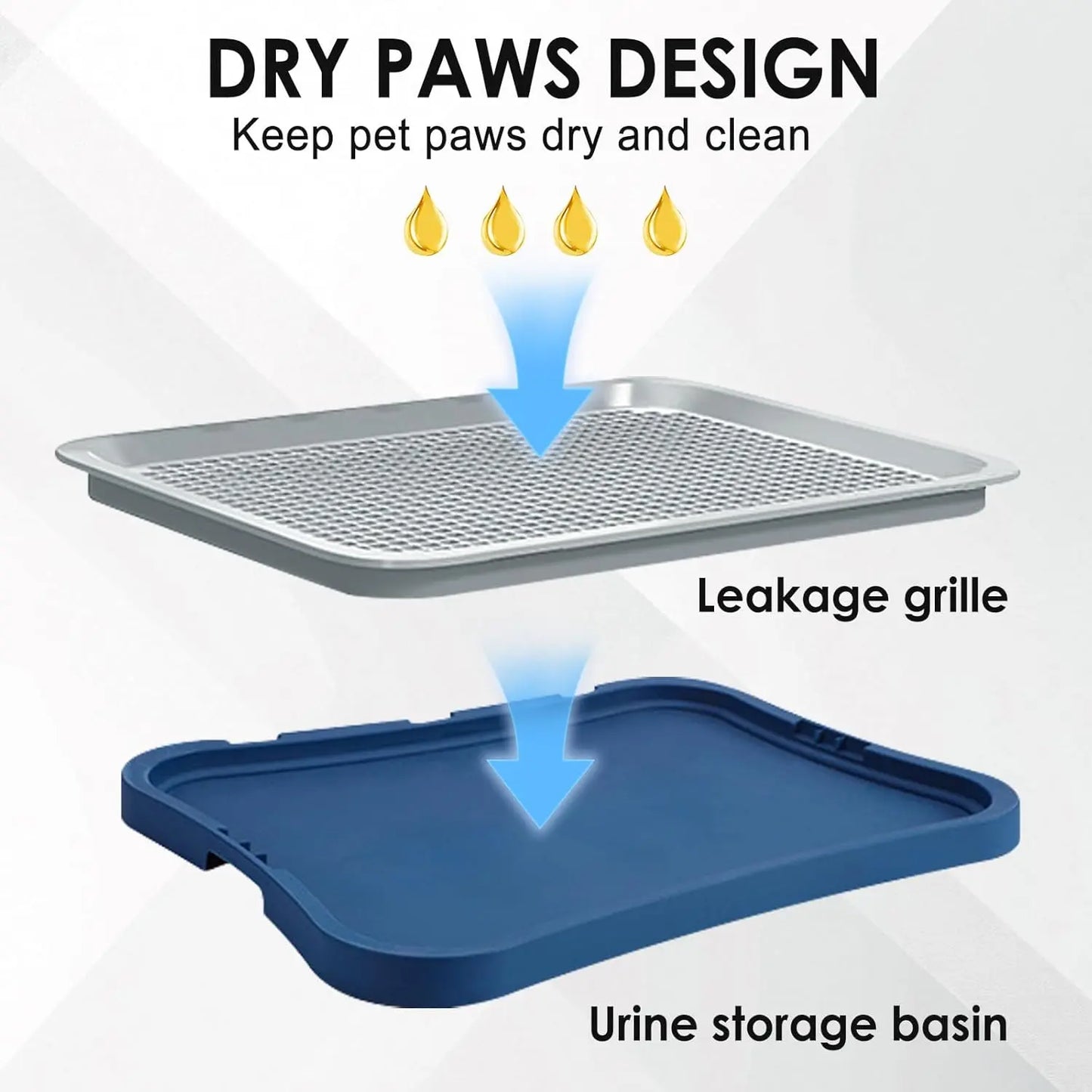 Hallostark Pee Pad Holder, Indoor Dog Potty for Dogs, Dog Pad Holder, Puppy Potty Training Tray with Splash Wall & Center Post, 20.1"×15.4", Black