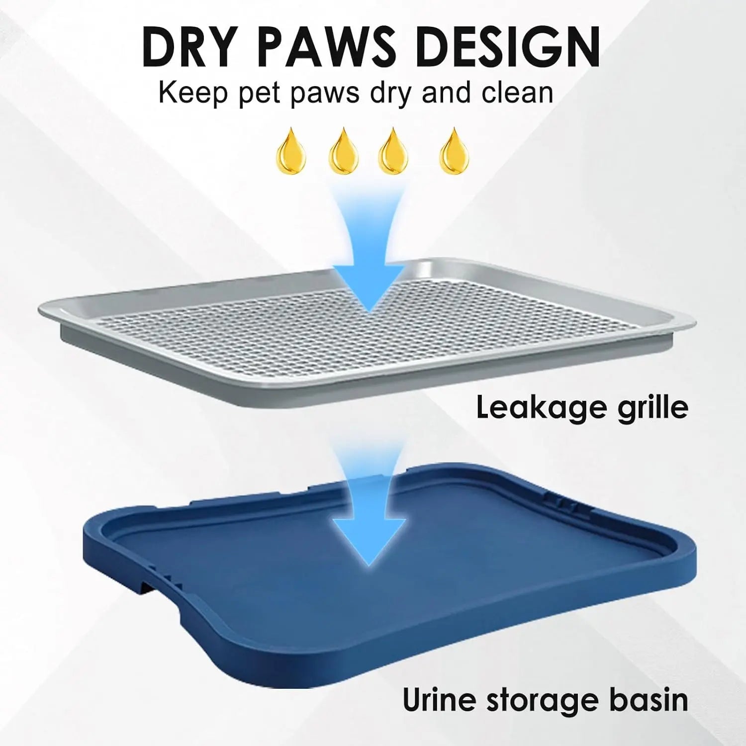 Hallostark Pee Pad Holder, Indoor Dog Potty for Dogs, Dog Pad Holder, Puppy Potty Training Tray with Splash Wall & Center Post, 20.1"×15.4", Black