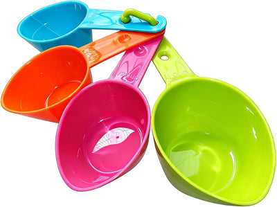 Rypet Dog Food Scoop Set of 4 - Plastic Measuring Cups for Dog, Cat and Bird Food (Random Color)