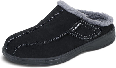 Orthofeet Men'S Orthopedic Asheville Adjustable Faux Fur Lined Slipper
