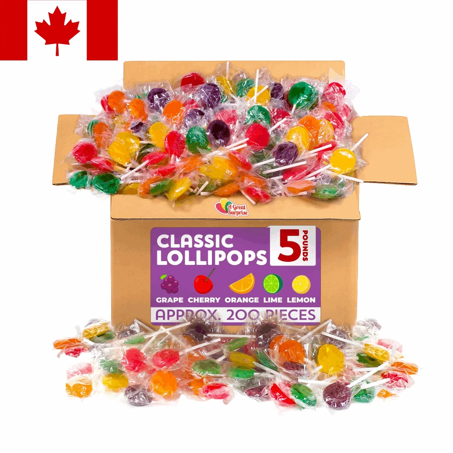 Bulk Lollipops & Candy Mix 5 Lbs Assorted Fruit, Mint & Party