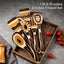 7-Piece Brown Pakkawood Utensils Set – Sturdy, Eco-Friendly, Wooden Spoons for Cooking, Wooden Utensil for Cooking, Wooden Kitchen Tool, Home & Kitchen Gifts for Men and Women
