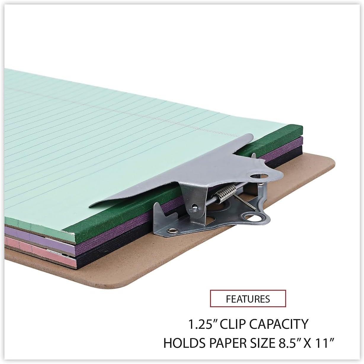 Universal 40304VP Hardboard Clipboard, 1-Inch Capacity, 8 1/2 X 11, Brown, 3/Pack (3401-06102)