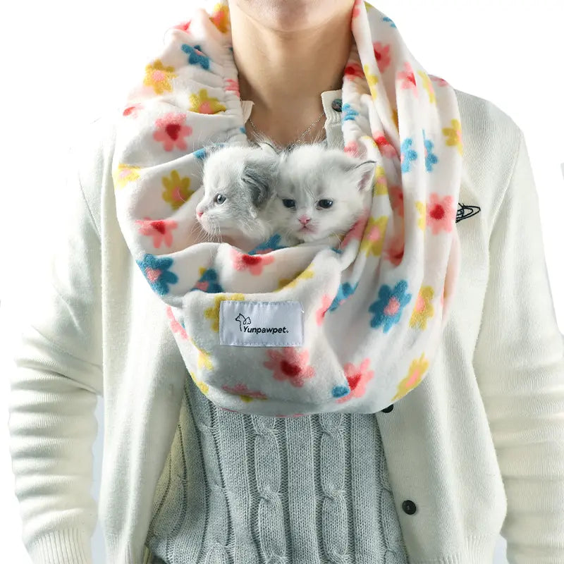 Cat Sling Carrier, Pet Sling Carrier, Small Bonding Sling Handsfree Carrier Pouch for Small Pets - Soft & Secure Design for Chinchillas, Hedgehogs, Rats, Sugar Gliders, Guinea Pigs & More. Dog Sling, Cat Pouch.