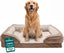 Furhaven Memory Foam Dog Bed for Large Dogs W/ Removable Bolsters & Washable Cover, for Dogs up to 95 Lbs - Plush & Velvet Waves Perfect Comfort Sofa - Brownstone, Jumbo/Xl