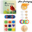 Bird Toys for Parakeets,5Pcs Parrot Toys Set (Include Basketball Hop,Skateboard,Stacking,Parrot Wooden Block Puzzles,Small Sepak Takraw) Parakeet Toys for Bird Training Toys