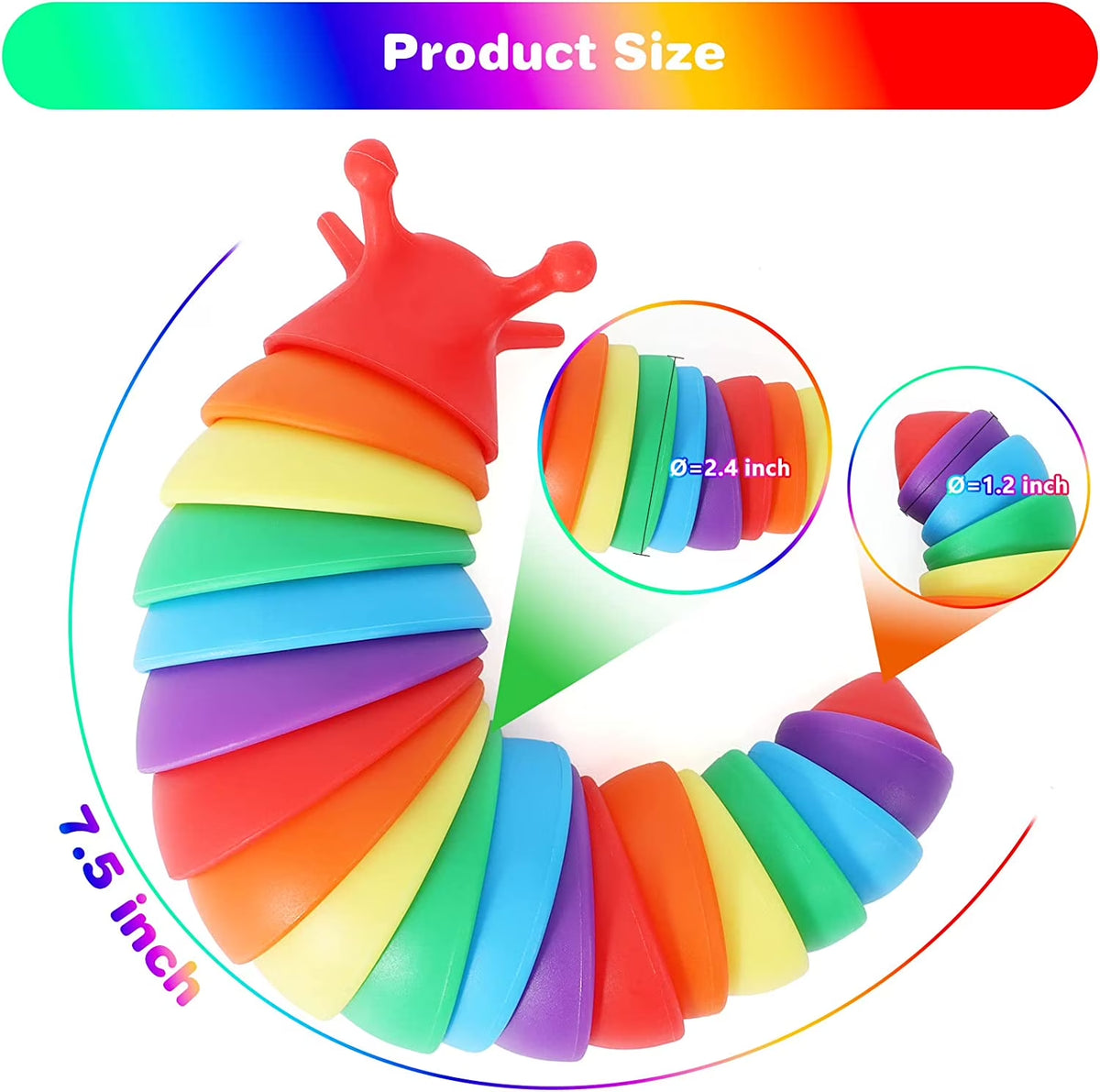 Kidditouch 4 Pcs Slug Sensory Toys for Kids with Autism, Fidget Toy for Autistic Kids & Adults, 3D Articulated Slugs
