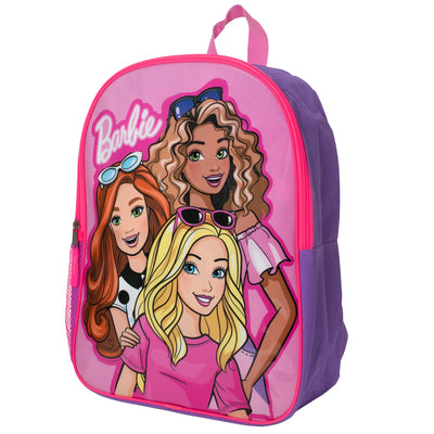 Barbie Backpack for Girls, Elementary School Book Bag with Padded Straps, Pink