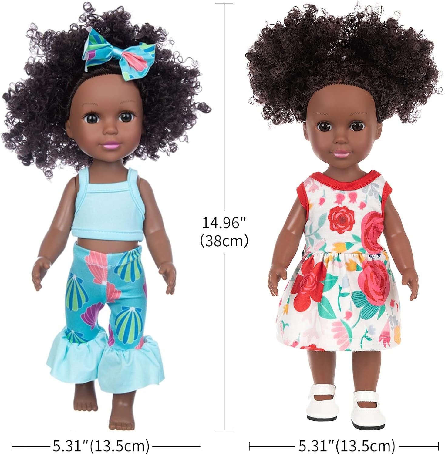 14.5 Inch Black Dolls and Black Baby Doll Clothes Accessories