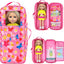 ZITA ELEMENT 14.5 Inch Girl Doll Butterfly Design Carrier Case Travel Bag | Standing Doll Display Accessories Set for Travel Sorage for 14.5 Inch Doll Going Out,Gift Age 3+