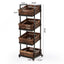 59 In. H Brown Wood 4-Tier Kitchen Cart Mobile Fruit and Vegetable Storage Utility Shelf Organizer Rack with Wheels