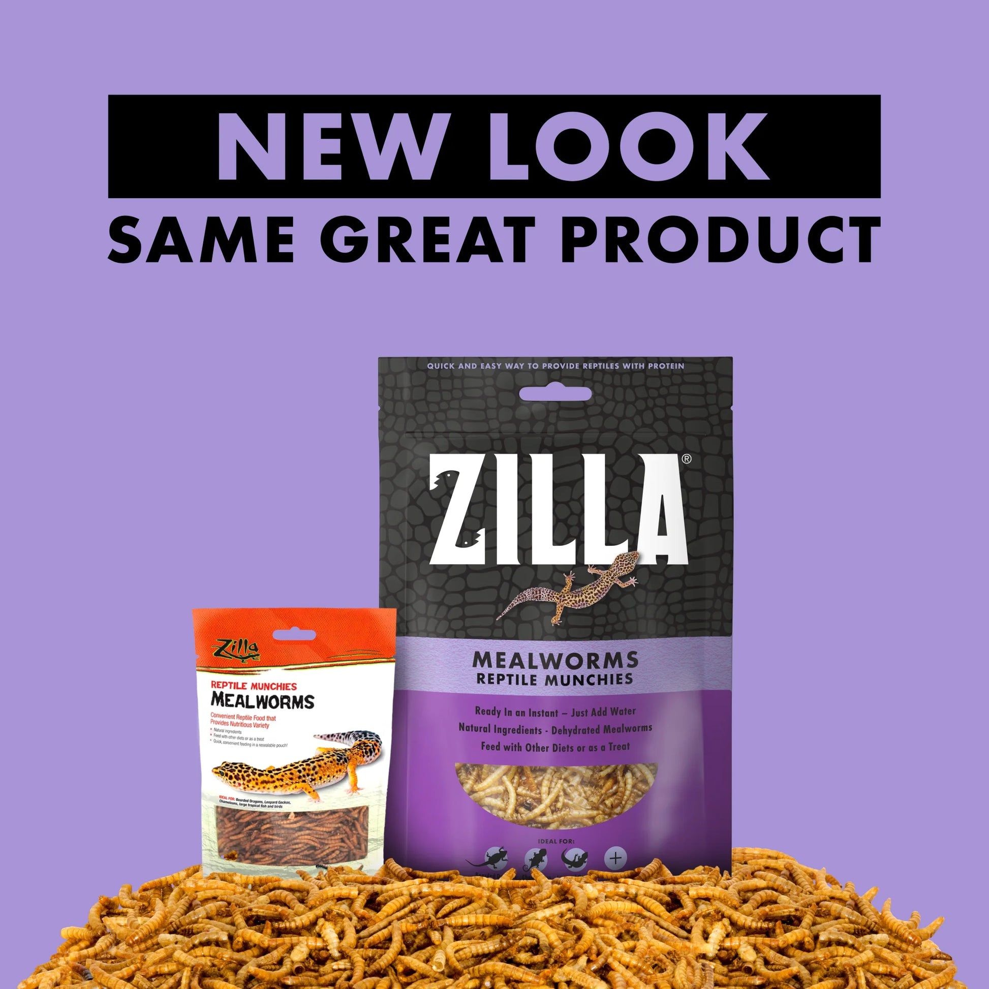 Zilla Reptile Munchies Mealworm Resealable Bag, 3.75 Ounces