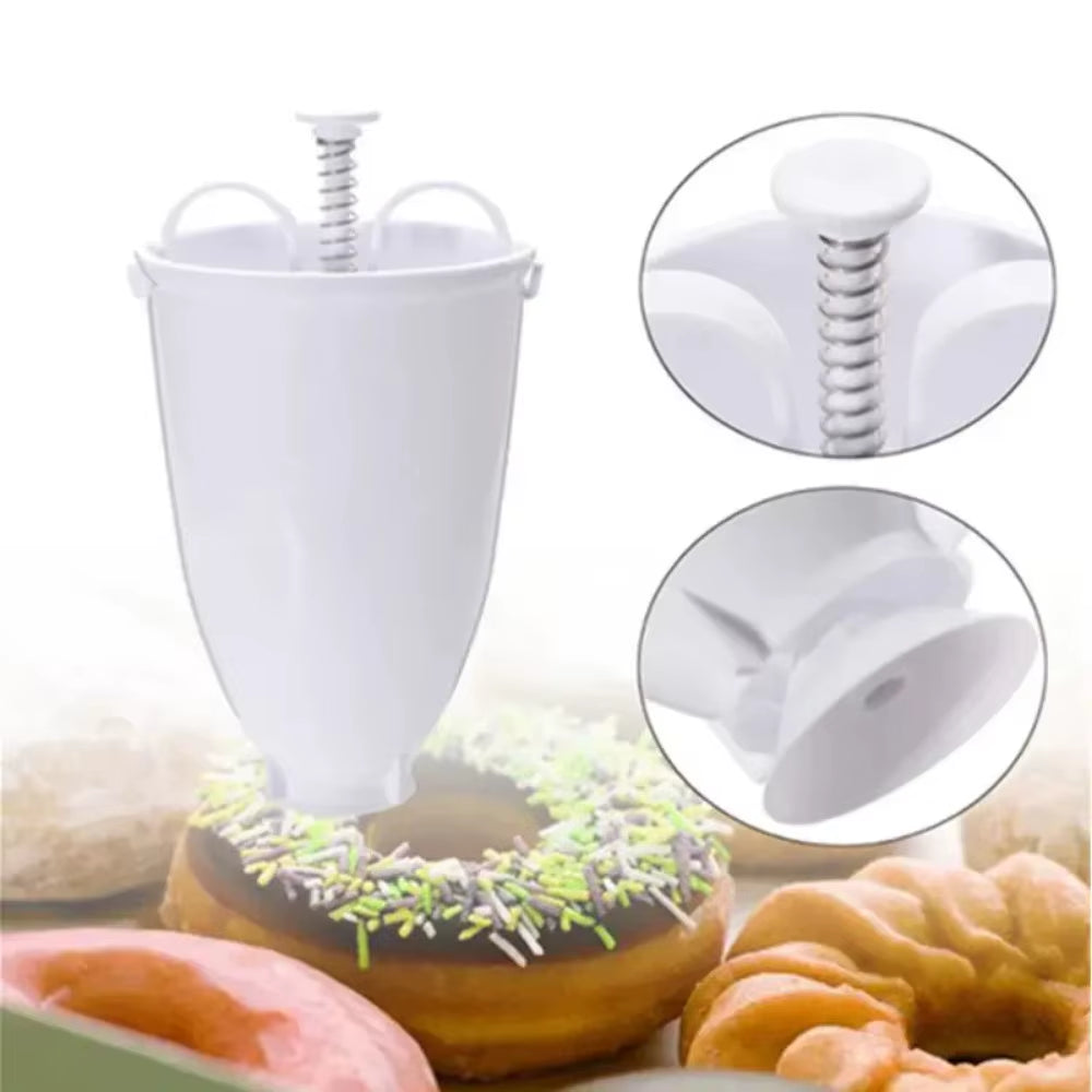 Donut Maker with Plunger Dispenser, 10Cm Baking Tool for Uniform Donuts, Easy Squeeze Creative Dessert Mold