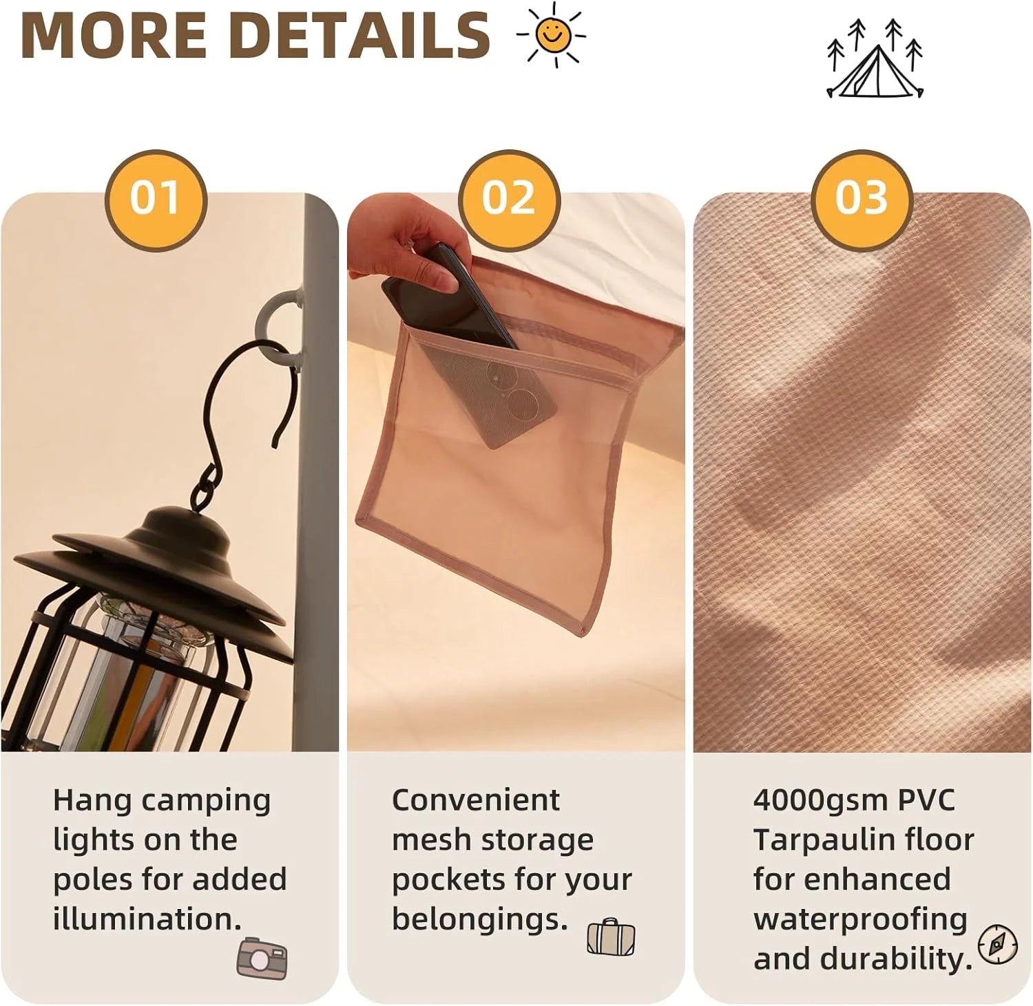 Yoleny 10 Person Camping Bell Tent, All Season Waterproof Yurt Tent , 5 M/16.4Ft Canvas Tent for Camping with Stove Jack