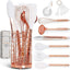 Styled Settings White Silicone & Copper Kitchen Utensils Set with Holder