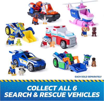 Search & Rescue, Chase Rescue Cruiser Vehicle with 2 Figures, Police Car Toy with Pull-Back Action, Kids Toys for Boys & Girls Ages 3+
