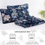 WONGS BEDDING Quilt Set Queen Size, Navy Blue Botanical Queen Bedspread Bedding Sets, 3 Pieces Floral Quilt with 2 Pillowcases,Soft Lightweight Microfiber Coverlet Set for All Season(96"X90")