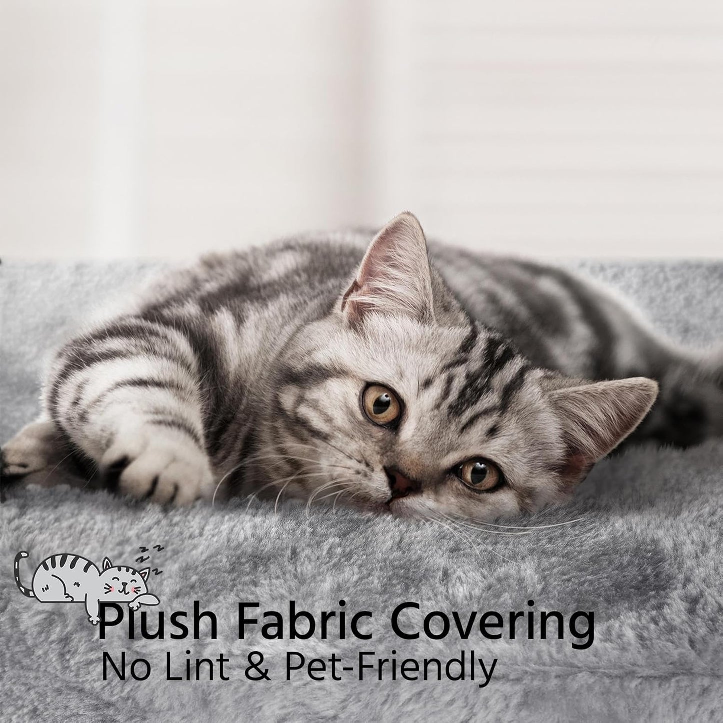 Topeakmart Cat Tree 34In Cat Tower Plush Cover with Condo, Platform & Basket for Indoor Kittens, Cat Furniture Activity Tree