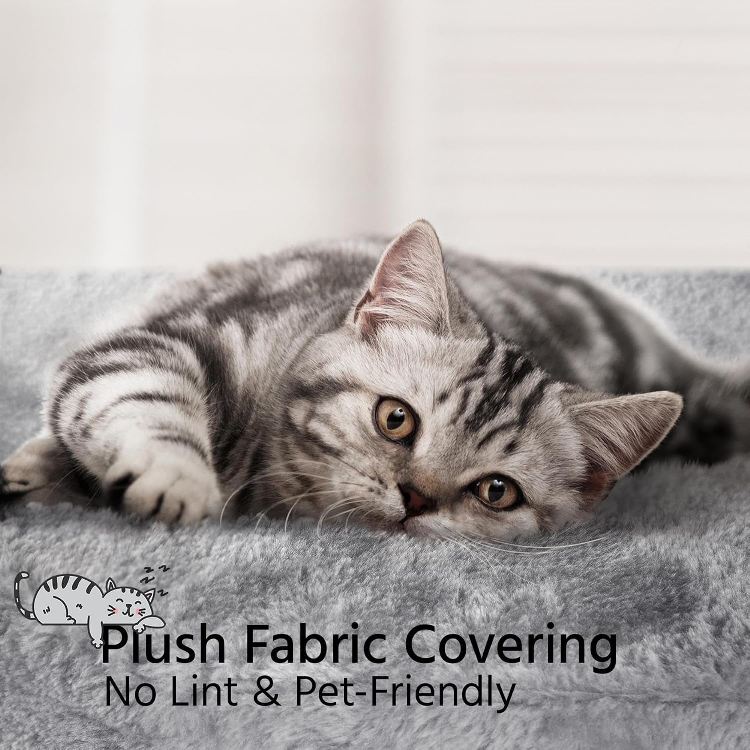 Topeakmart Cat Tree 34In Cat Tower Plush Cover with Condo, Platform & Basket for Indoor Kittens, Cat Furniture Activity Tree