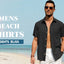 GENTS BLISS Men Linen Shirts Casual Short Sleeve Button down Shirts for Men Beach Tops with Pocket
