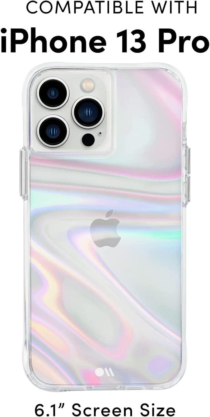 Case-Mate Iphone 13 Pro Case - Soap Bubble [10FT Drop Protection] [Wireless Charging Compatible] Luxury Cover with Iridescent Swirl Effect for Iphone 13 Pro 6.1", Anti-Scratch, Shockproof Materials