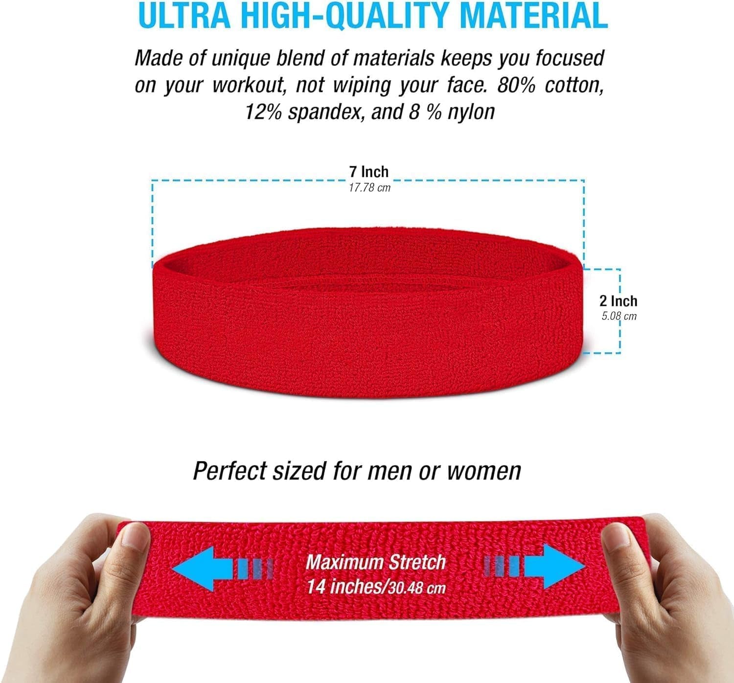 Suddora Sweatbands Set, Moisture Wicking 2 Wristbands and 1 Headband, Breathable Terry Cloth Athletic Bands for Basketball, Tennis, Yoga, Gym, Sweat Bands for Costumes and Cosplay