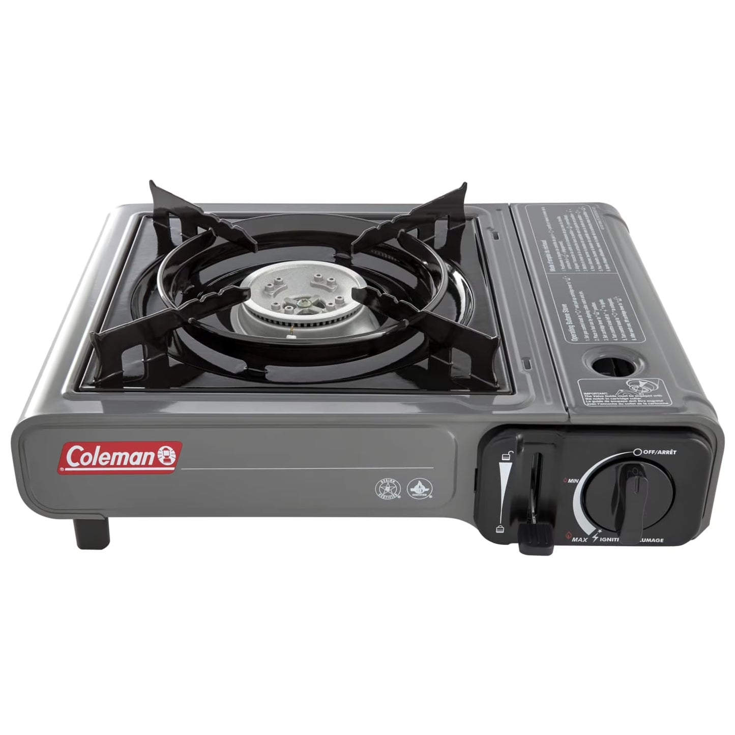 Coleman Tabletop Butane Gas Camping Stove, 1-Burner, Gray