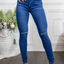 Just a Little Knee Cut High Waisted Great Stretch Jeans