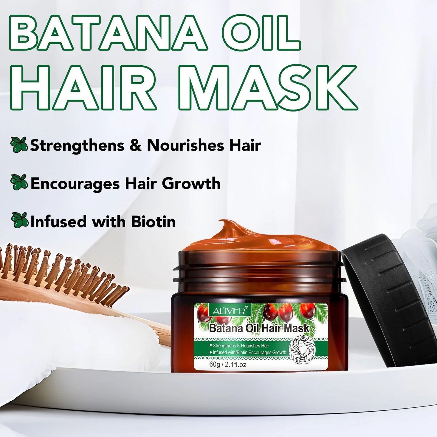 Aliver Batana Oil for Hair & Skin Care,100% Pure & Natural Batana Oil & Raw Batana Oil Hair Mask Set for Nourish & Moisturize Hair and Scalp