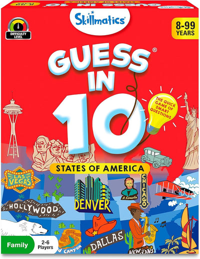 Skillmatics Card Game - Guess in 10 States of America, Educational Travel Toys for Boys, Girls, and Kids Who Love Board Games, Geography and History, Gifts for Ages 8, 9, 10 and Up