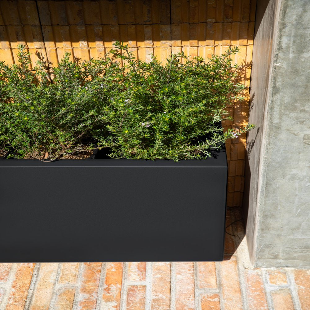 Veradek Block Series Long Box Small 25" Plastic Planter - Black