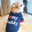 ZDWQFA Dog Sweater Clothes, I Love My Daddy/Mommy Printed Fleece Pullover Shirt, Autumn Winter Warm Costume for Pet Dog Puppy