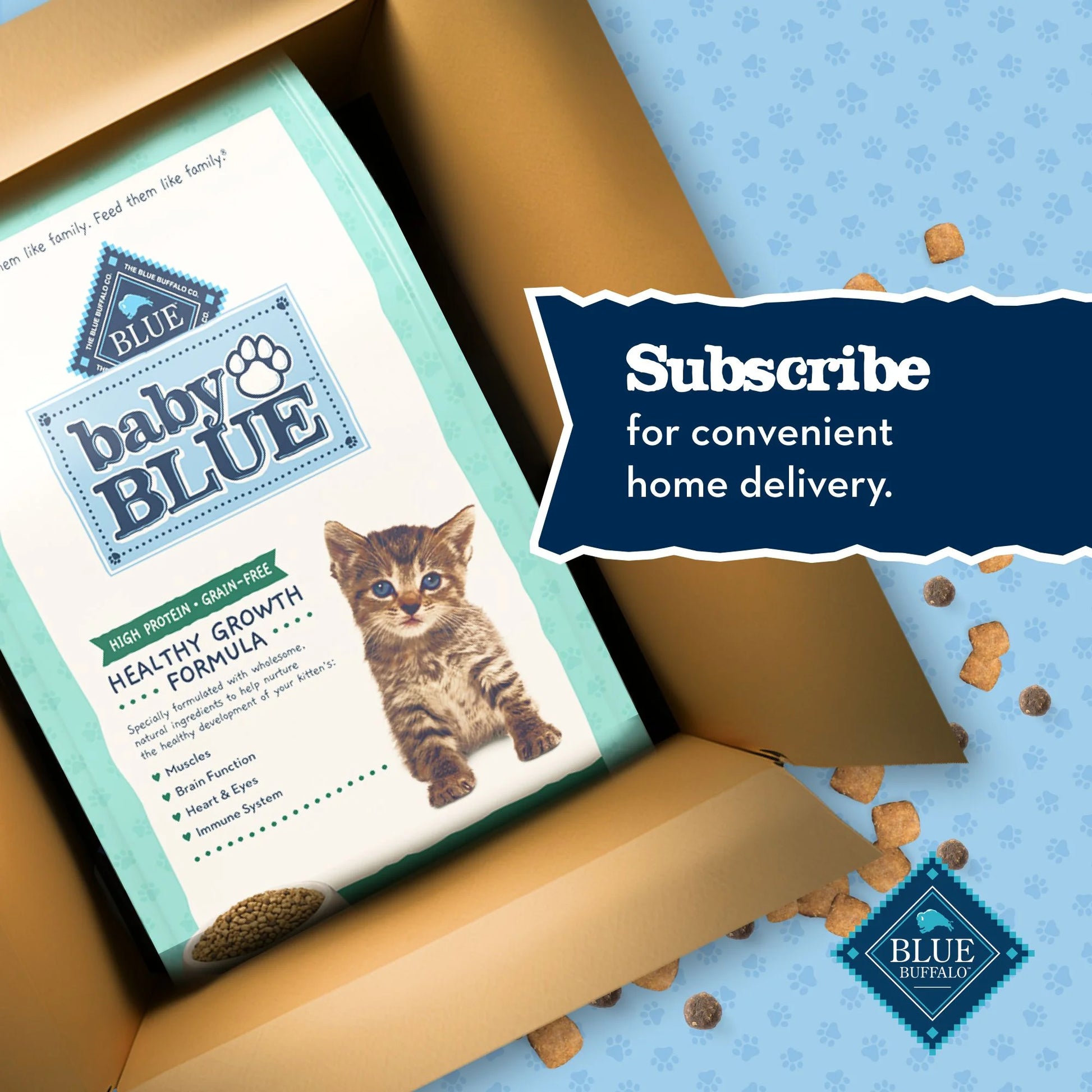 Blue Buffalo Baby BLUE Natural Kitten Dry Cat Food for Healthy Growth, Chicken, 2-Lb. Bag