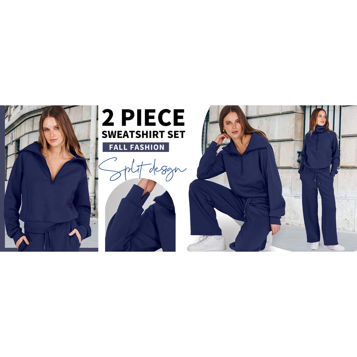 ANRABESS Women Sweatsuits 2 Piece Sets Jogging Sweatpants Set Lounge Matching Outfits Fall Clothes