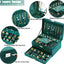 Jewelry Box for Women with Drawer, 3-Layer Large Jewelry Organizer with Lock & Key, 8 Necklace Hooks & 56 Earring Holes, Green Velvet Jewelry Storage Box for Necklaces Earrings Rings Bracelets