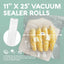 Avid Armor 11"X25' Vacuum Sealer Rolls, 4 Rolls, Bpa-Free Food Saver Bags for Food Storage