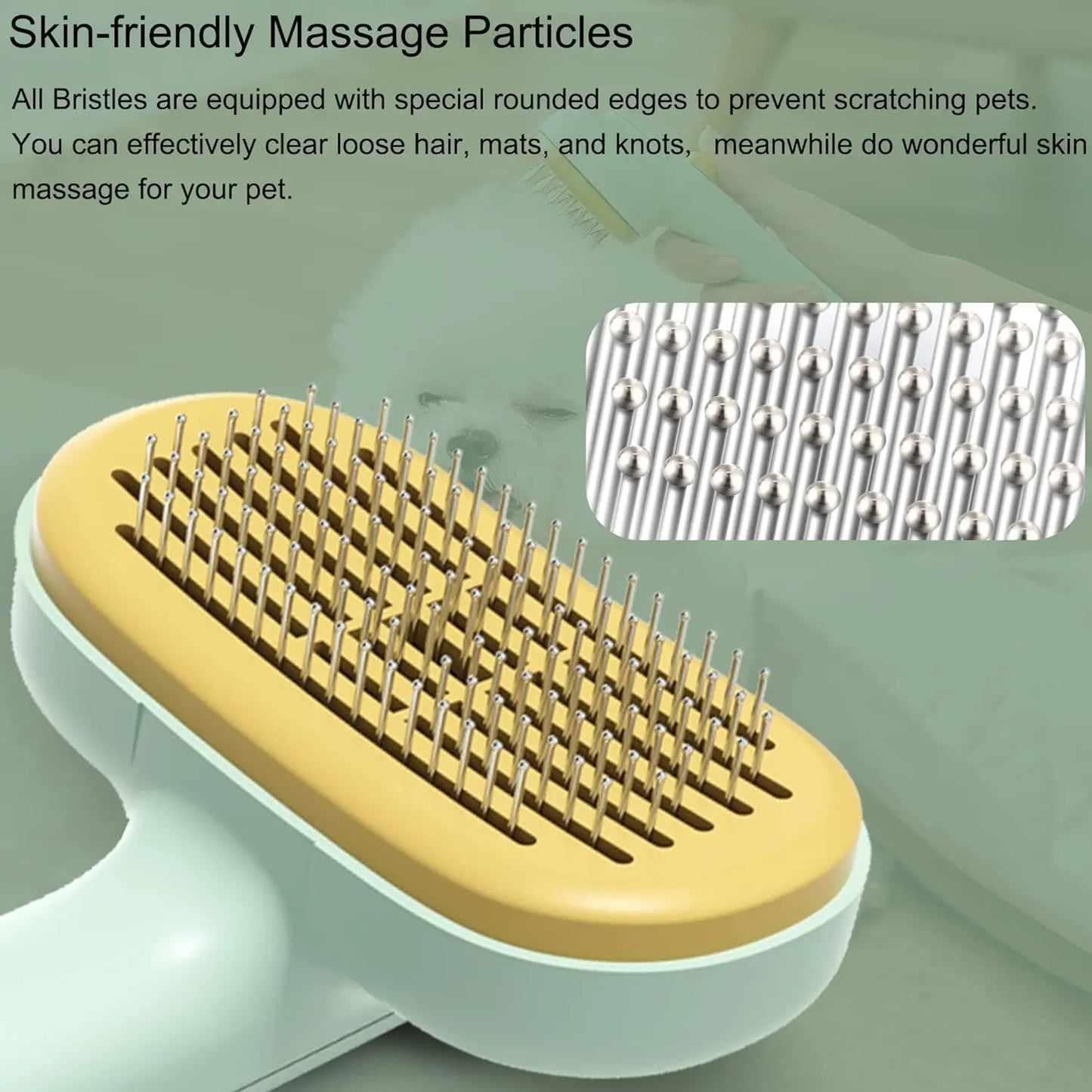 Cat Dod Pin Brush with Release Button,Cat Brush Pet Grooming Brush for Long&Short Haired Dogs Cats,Self Cleaning Slicker Brush Dog Hair Brush for Puppy Kitten Dog Massage and Removal of Loose Fur,Tangled Hair & Mats