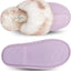 Jessica Simpson Womens Comfy Faux Fur House Slipper Scuff Memory Foam Slip on Anti-Skid Soleslipper