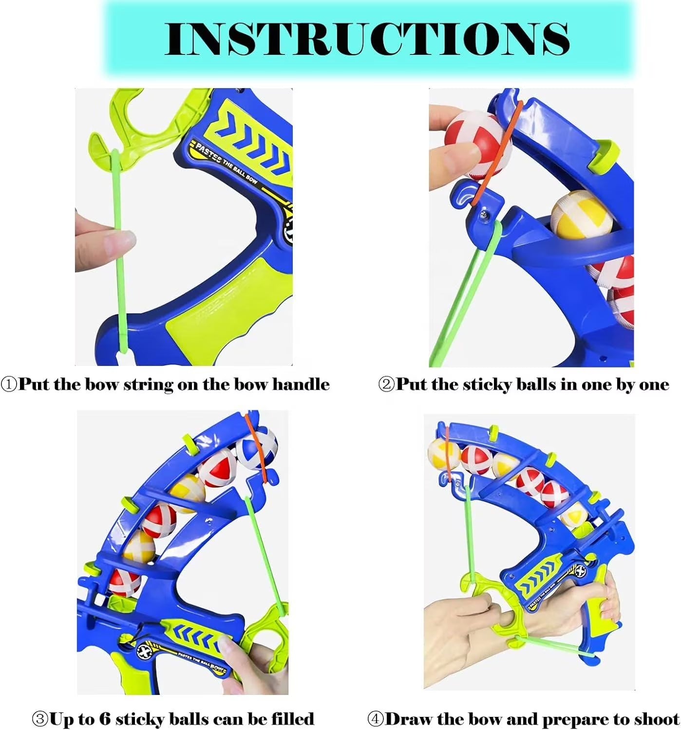 YIJIAL Kids' Bows and Arrows with 16 Ball for Ages 4-6 Youth Sticky Ball Archery Toy Set Outdoor Toys for Family Games Sports Toys Gift Ideas