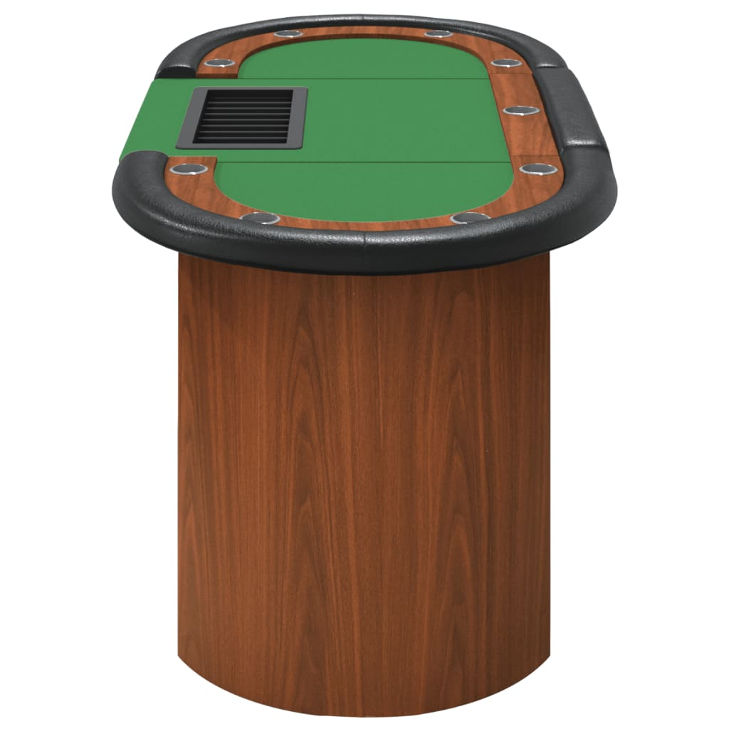 XL 10-Player Poker Table with Chip Tray Green 63"x31.5"x29.5"