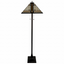 "62"" Brown Two Lights Traditional Shaped Floor Lamp With Brown And White Stained Glass Cone Shade"